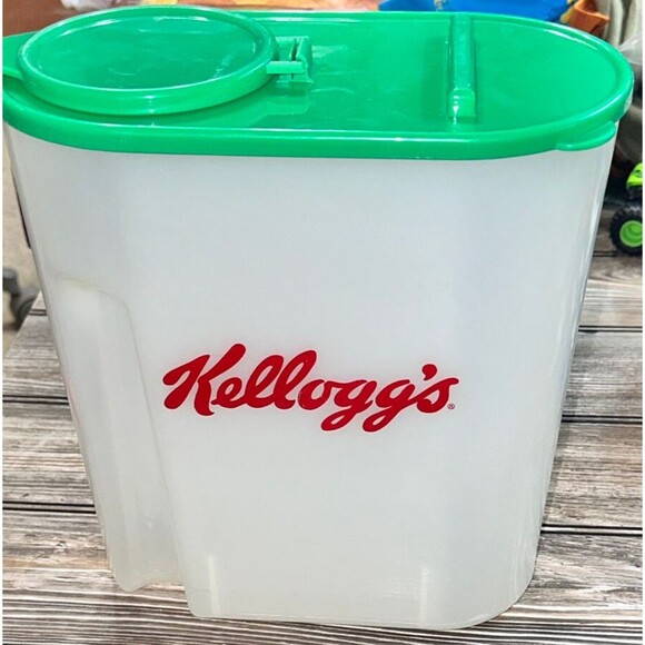 Kelloggs Cereal Storage Container Green Vintage 1996 Advertising Fresh Keeper - Picture 1 of 3